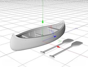 C4D模型独木舟