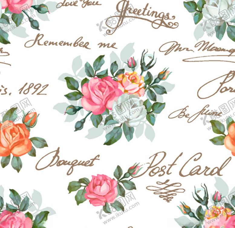 编号：71958110031235281553【酷图网】源文件下载-复古手绘花卉背景