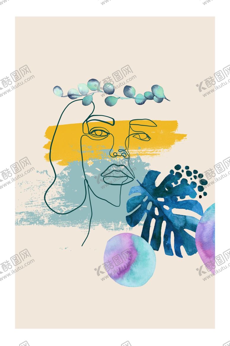 编号：43695309290327272762【酷图网】源文件下载-抽象人物插画画芯