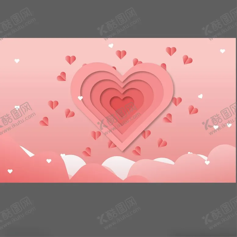 编号：49344102161236051336【酷图网】源文件下载-粉色剪纸风爱心背景