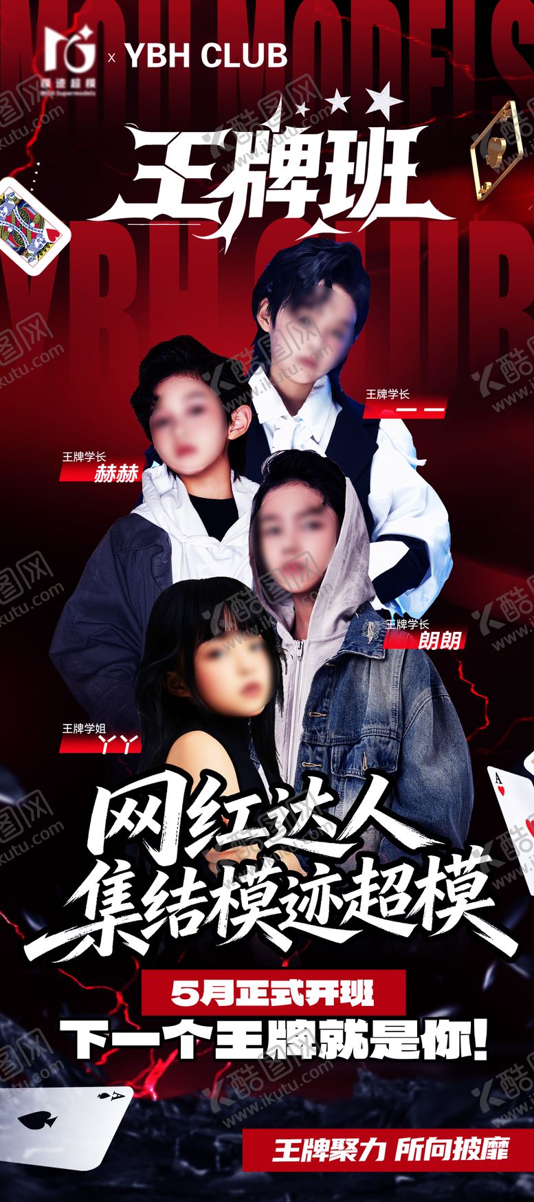 编号：80963107121708005710【酷图网】源文件下载-街舞童模超模王牌人物招生展架海潮流