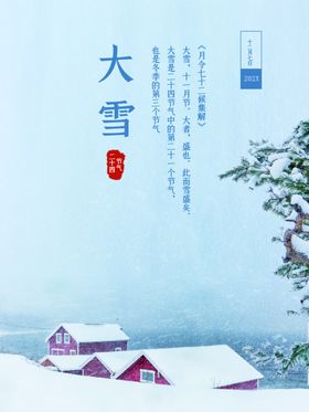 大雪节气海报飞机稿展板