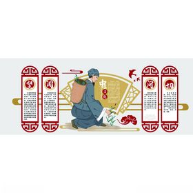 养生素材文化墙