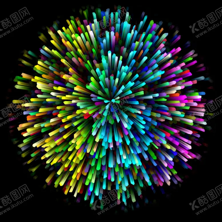 编号：26574502231002418440【酷图网】源文件下载-立体彩虹烟花背景