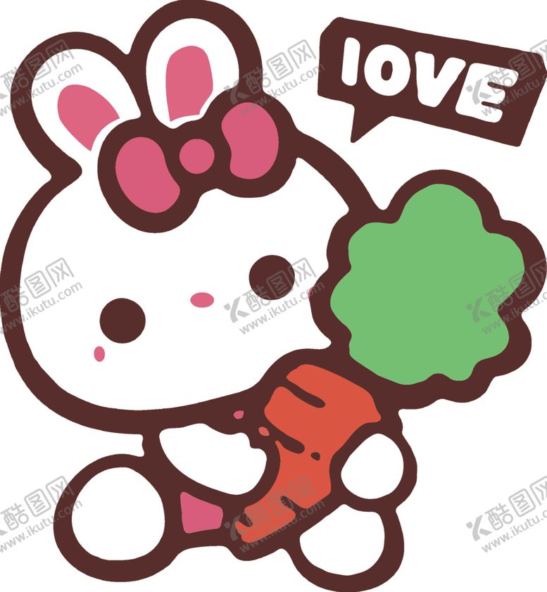 编号：34098710310306446420【酷图网】源文件下载-兔子胡萝卜蝴蝶结