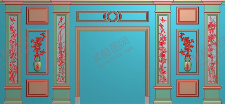 编号：63967912062331533902【酷图网】源文件下载-罗马柱整体背景墙