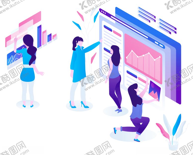 编号：30229310110749266567【酷图网】源文件下载-商务电脑办公扁平化UI