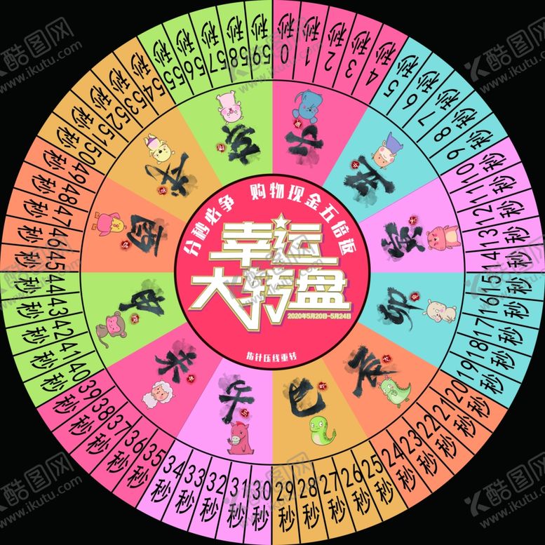 编号：63242907040432163143【酷图网】源文件下载-十二生肖转盘