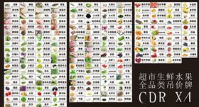 超市生鲜全品类分类牌