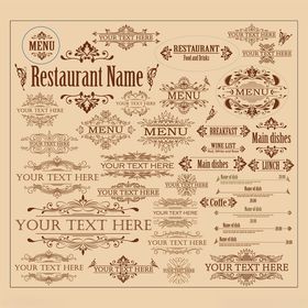 复古风格餐厅装饰标签设计