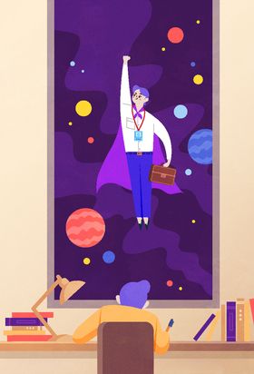 全能父母卡通儿童插画