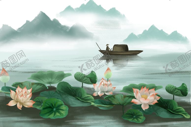编号：12873009151532578205【酷图网】源文件下载-美丽的盛开的荷花