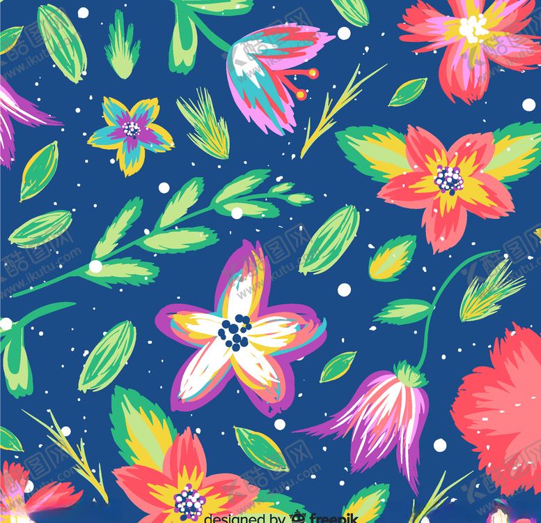 编号：60685509231438369834【酷图网】源文件下载-彩绘树叶和花卉背景