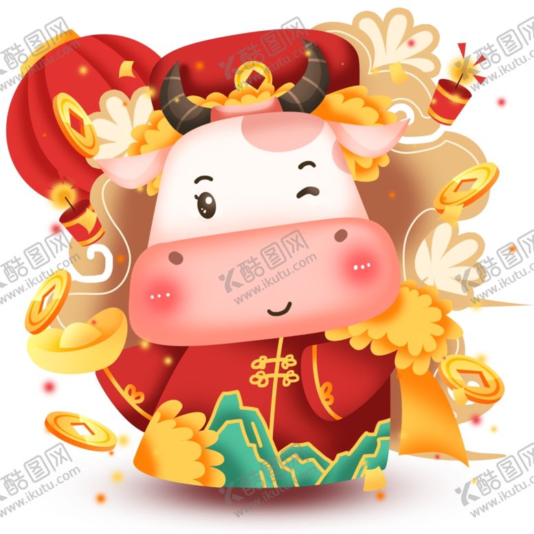 编号：87200805120126179458【酷图网】源文件下载-2021金牛送福牛年