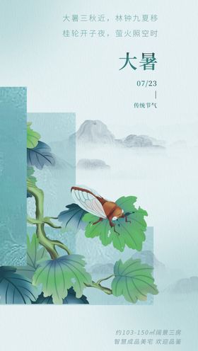 大暑高端节气稿宣传画面节气