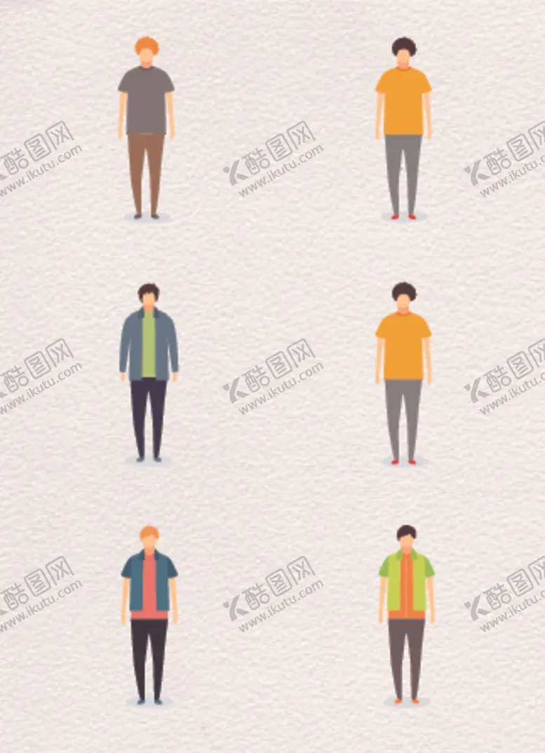 编号：80242509091246211363【酷图网】源文件下载-小清新简约无表情人物素材合集