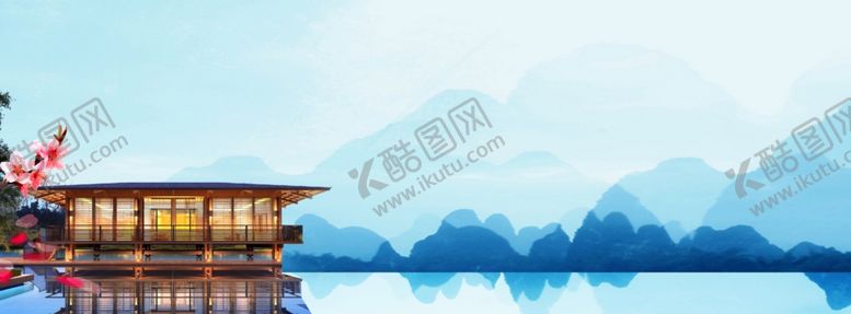 编号：50515106231736108651【酷图网】源文件下载-新中式地产户外园林湖