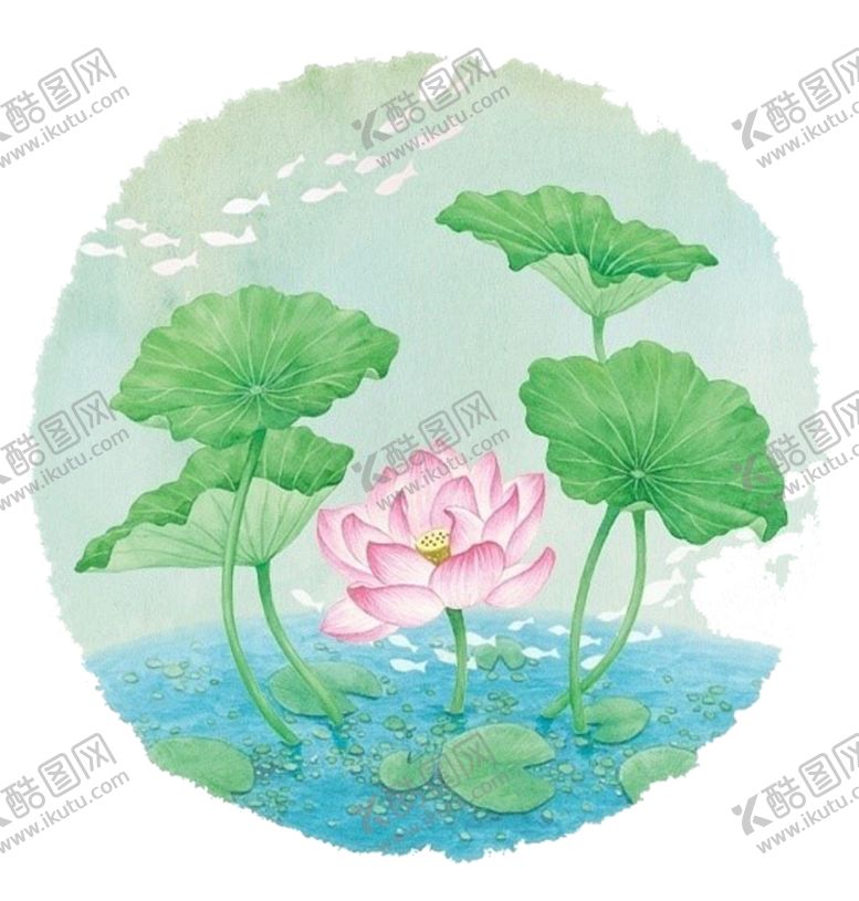 编号：48955809210100465545【酷图网】源文件下载-中国风荷叶荷花绘画