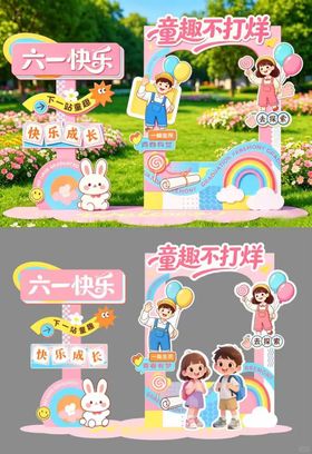 六一入场路牌拍照框