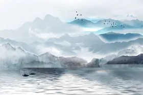 新中式山水禅意墨国画写意