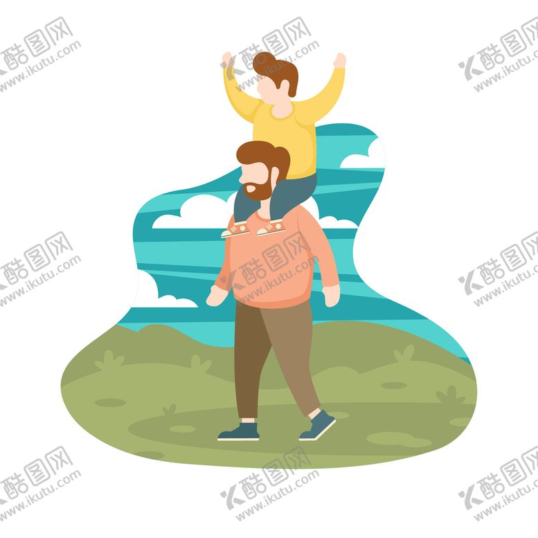 编号：06129809122048315267【酷图网】源文件下载-父亲节插图感恩