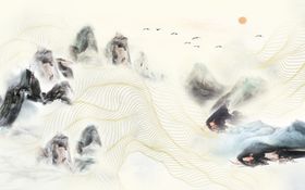 抽象玄关装饰画