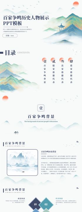 中国风历史人物展示PPT