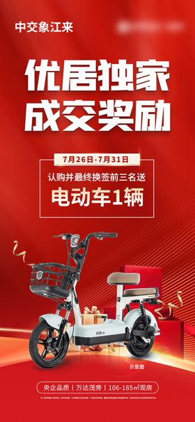 渠道经纪人送电动车宣传海报