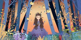 森林中漫步的动漫人物