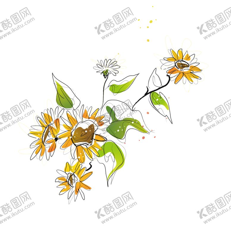 编号：30195807070739124862【酷图网】源文件下载-国画菊花