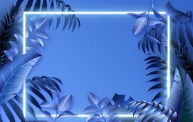 霓虹灯叶子元素 
