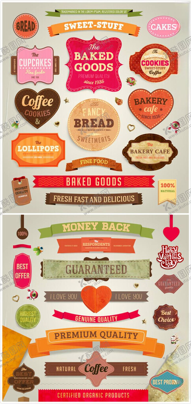 编号：69359810152010591573【酷图网】源文件下载-多彩复古风标签装饰