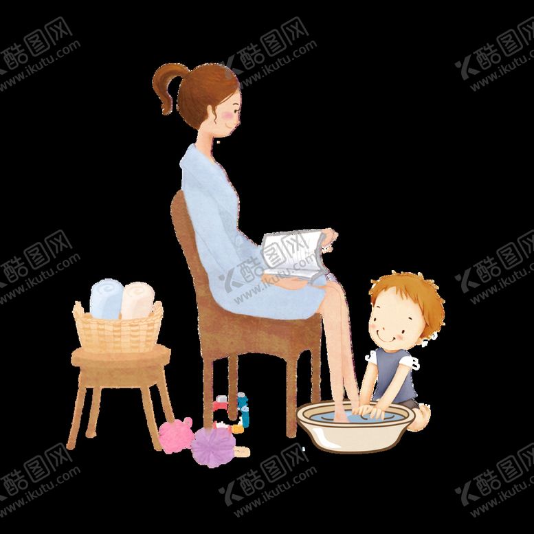 编号：65599311190952258873【酷图网】源文件下载-母亲节母子手绘素材