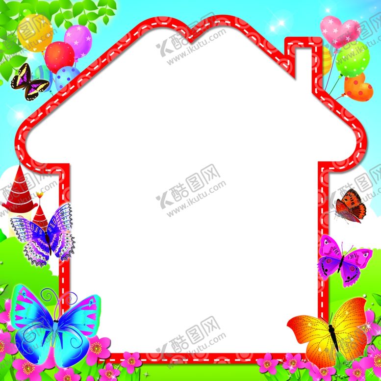 编号：45996310051417052046【酷图网】源文件下载-卡通蝴蝶相框