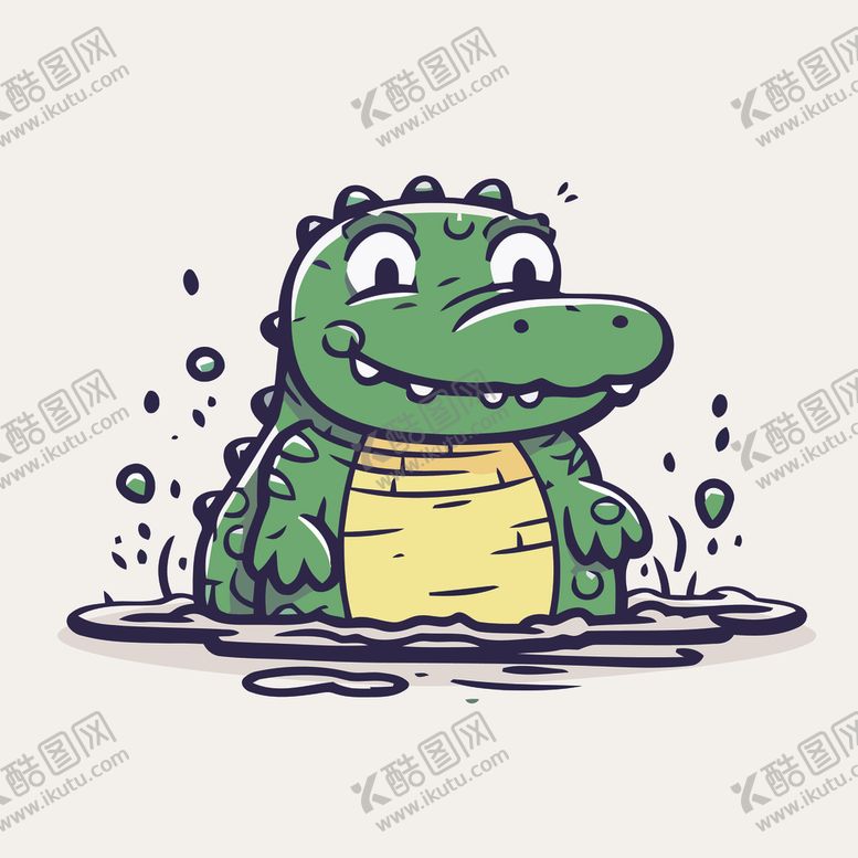 编号：47296402051107295415【酷图网】源文件下载-有趣鳄鱼卡通儿童插画
