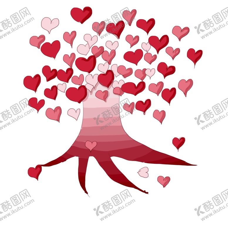 编号：52001709241621115403【酷图网】源文件下载-多彩爱心树