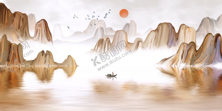 编号：99743305131403298821【酷图网】源文件下载-新中式山水画