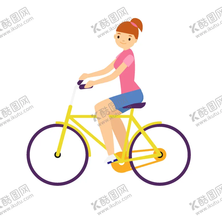 编号：37021402041811083210【酷图网】源文件下载-骑着小黄车去上学的小姑娘
