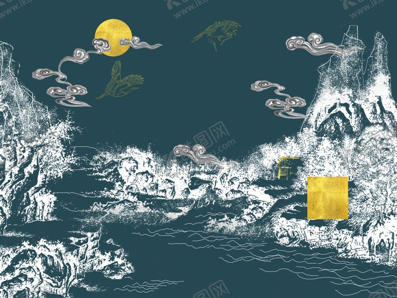 编号：81989610050750164994【酷图网】源文件下载-古风电视背景墙