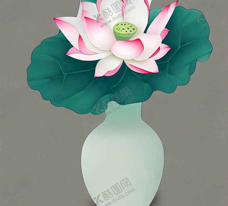 编号：93934910270122231272【酷图网】源文件下载-瓶子里的荷花