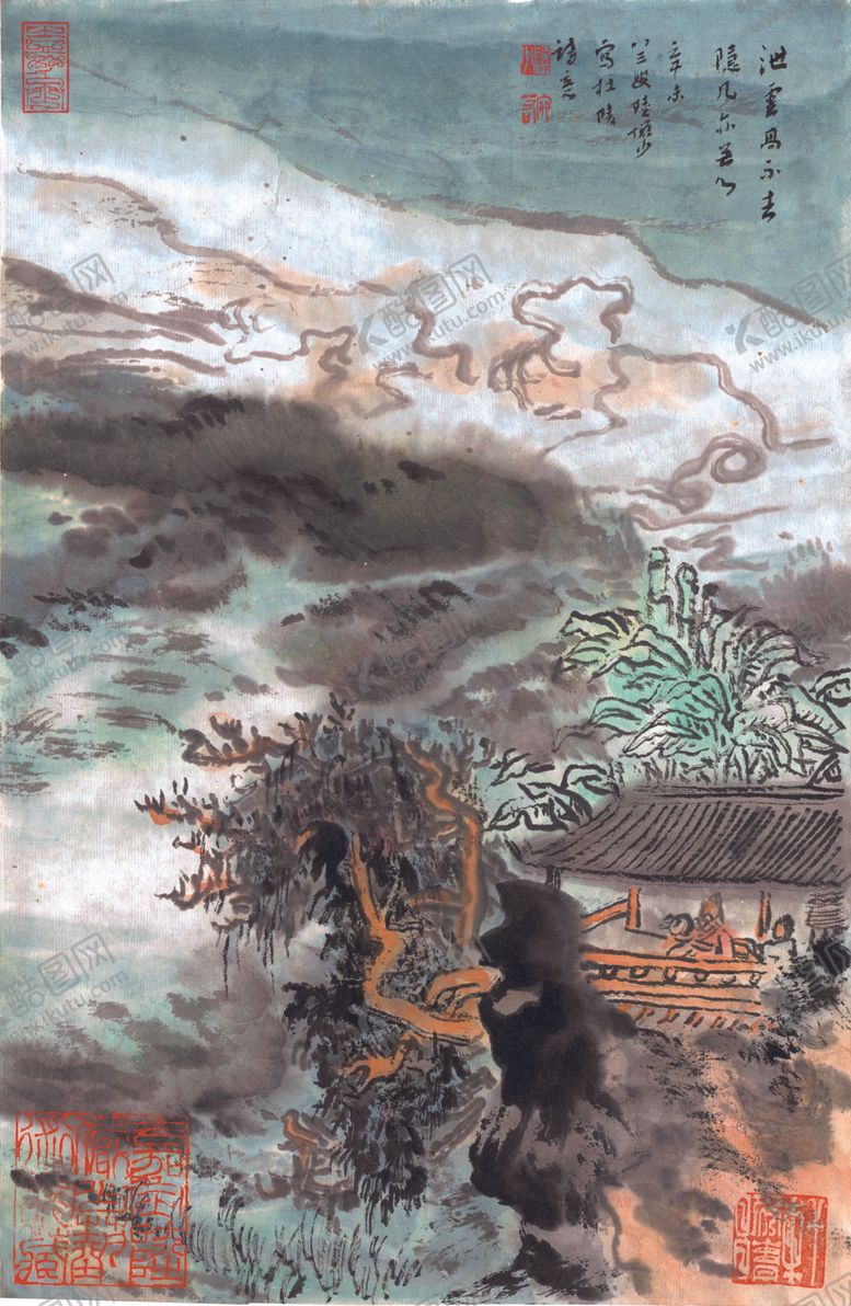 编号：17076409201635046496【酷图网】源文件下载-水墨传统国画山水