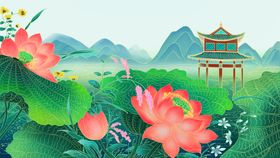中国风海报背景潮展板潮服装