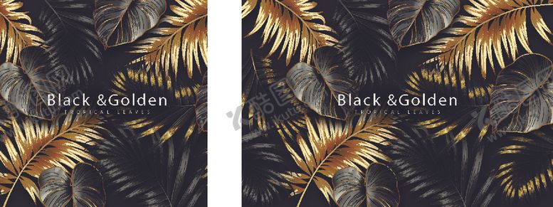 编号：24832710211611536493【酷图网】源文件下载-高端金色棕榈树叶背景底纹