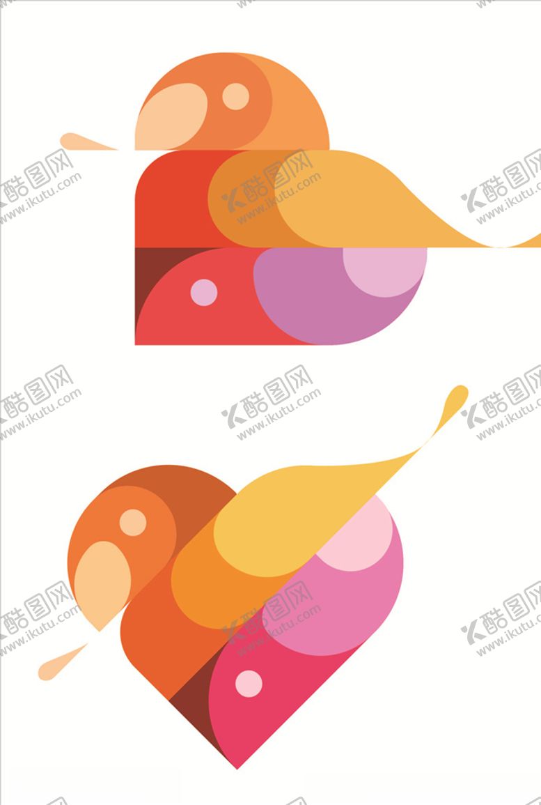 编号：13847207141010026438【酷图网】源文件下载-矢量彩色爱心