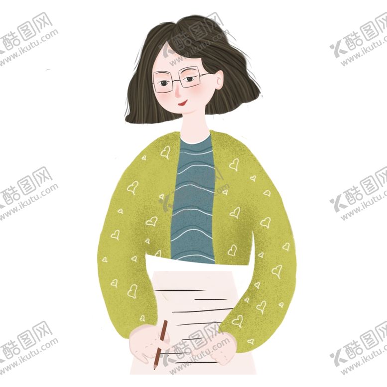 编号：34230803220746179908【酷图网】源文件下载-手绘老师人物素材