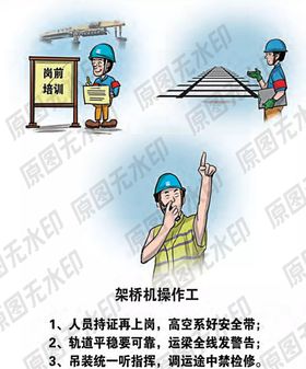 安全生产漫画一架桥工驾驶员