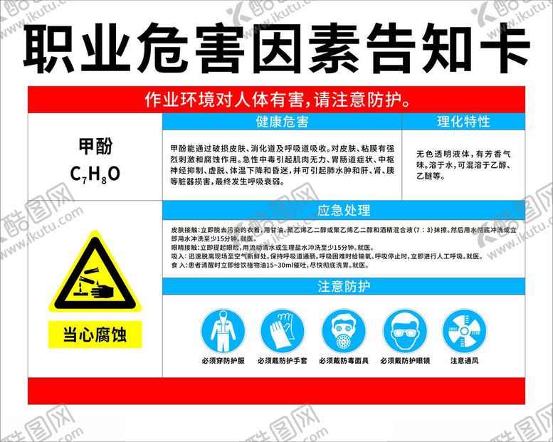 编号：12966301131624177012【酷图网】源文件下载-职业危害告知卡