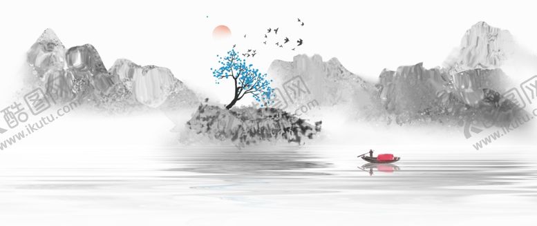 编号：14128402122231249725【酷图网】源文件下载-水墨山水画
