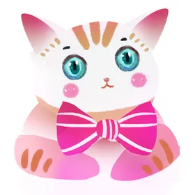 手绘卡通猫图片铲屎官小动漫素材