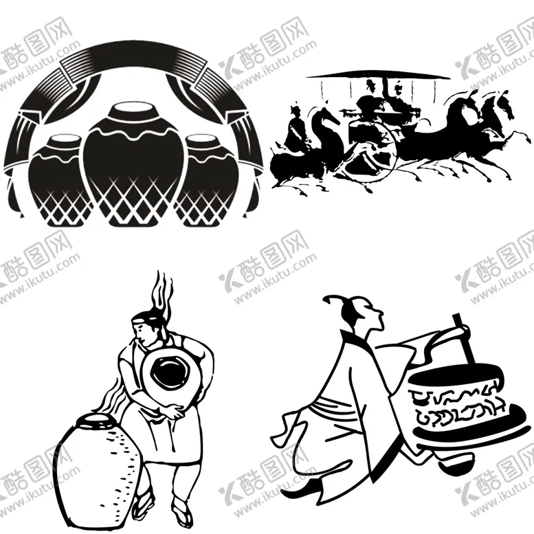 编号：13056909180400095928【酷图网】源文件下载-古代人物喝酒品酒酿酒插画酒文化